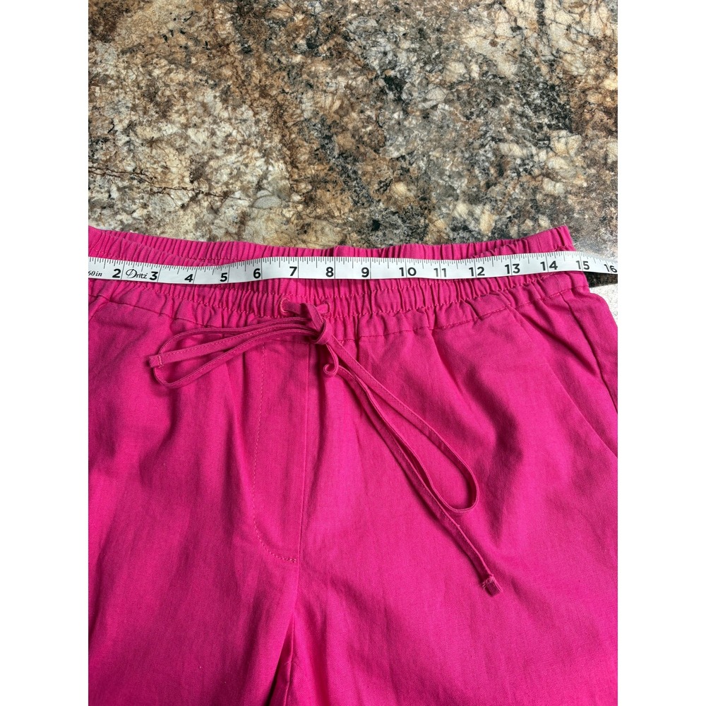 J.Crew Seaside Pink Linen Blend Drawstring Elastic Waist Coastal Pants Size 6 - Picture 4 of 8